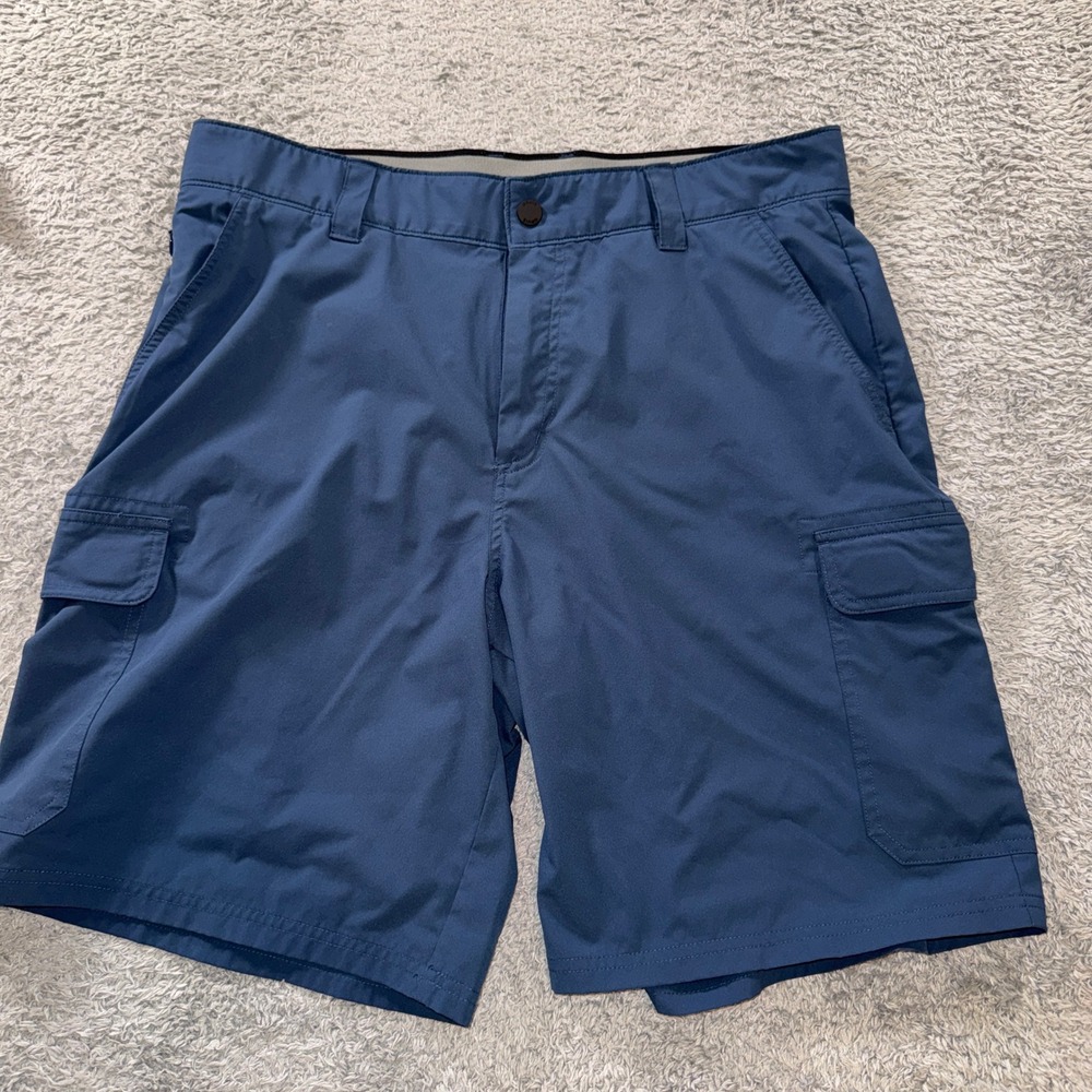 Orvis Mens Cargo Shorts Size 36 Blue Outdoor Hiking Casual Utility
